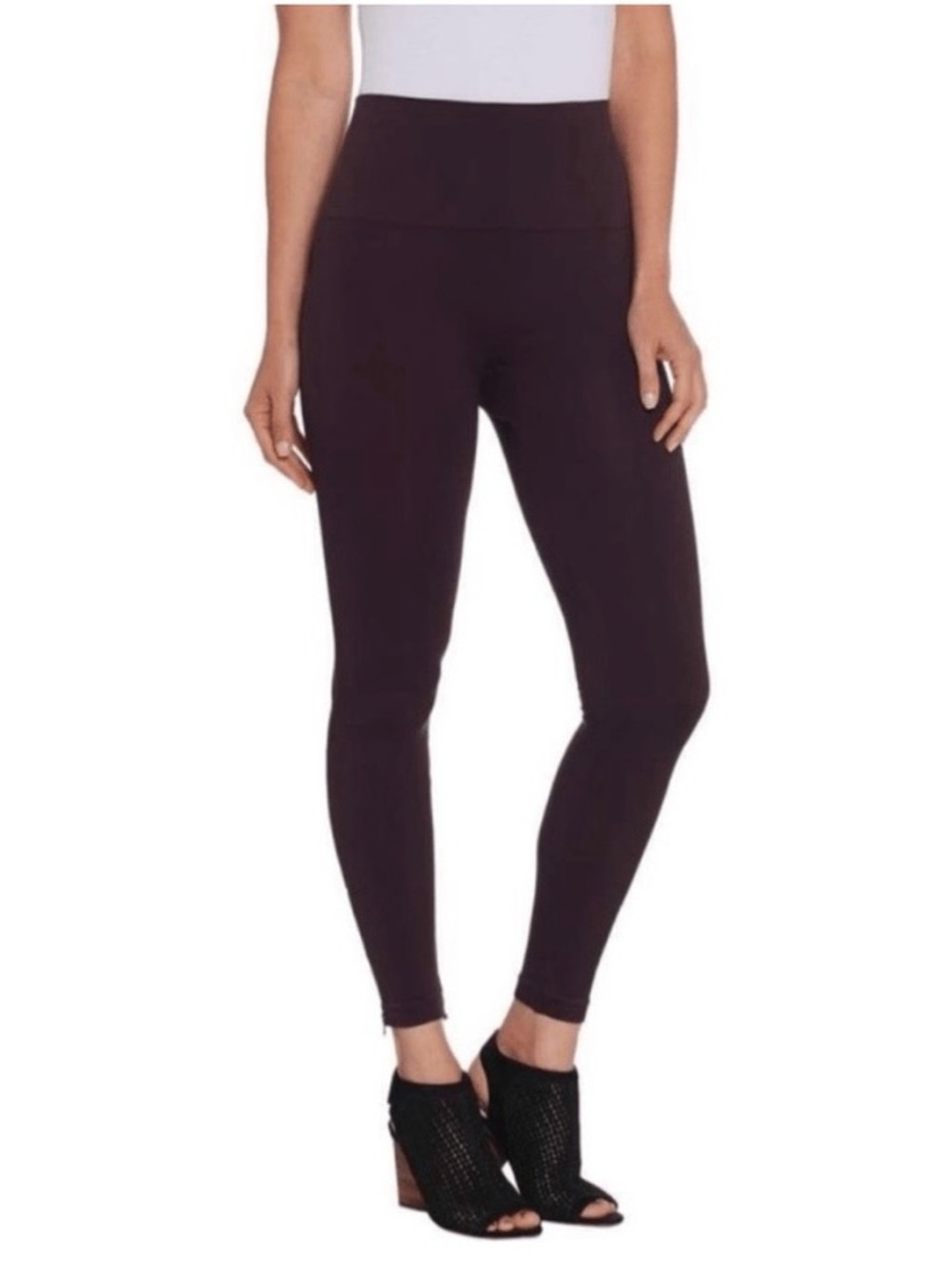 Spanx Look At Me Now Seamless Black Ankle Zip Leggings‎ Size 1X